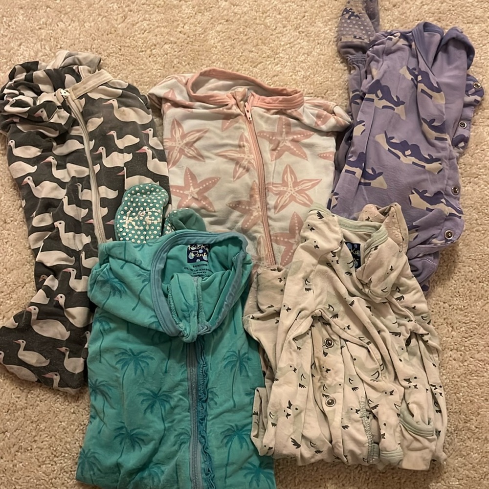 Kickee pant onesie bundle girls pajamas footies